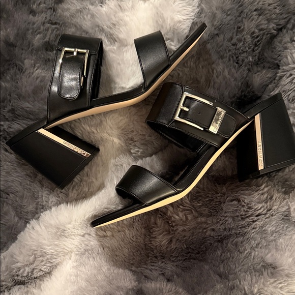 Calvin Klein Black Heeled Sandals - Picture 4 of 7